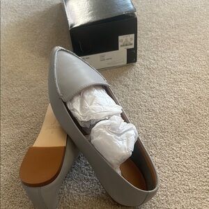 J. Crew Factory Women's Gray Leather Loafers